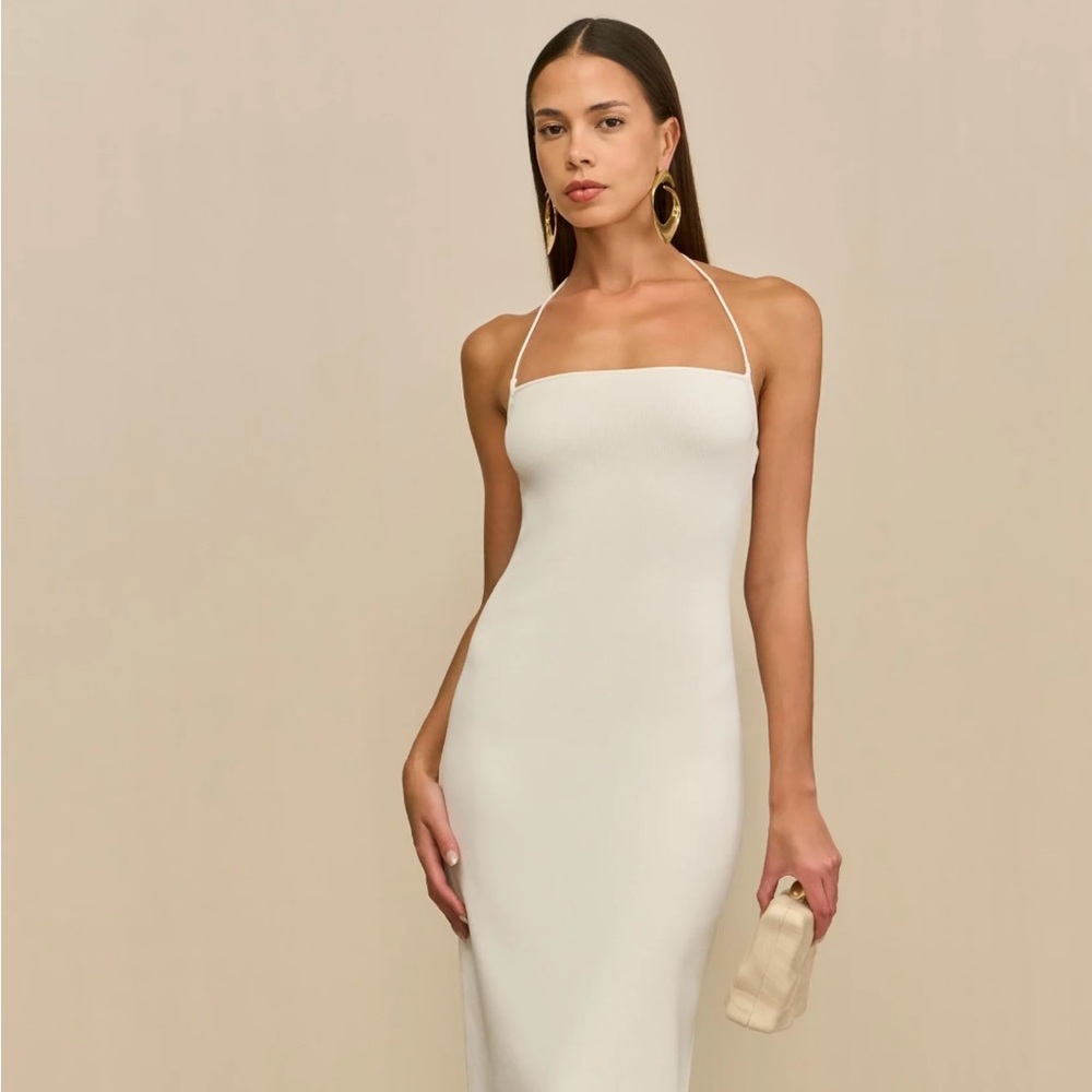 Cult Gaia Cream Strapless Dress